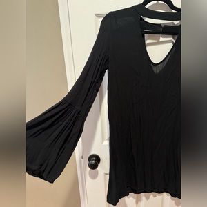 Black bell sleeve target dress